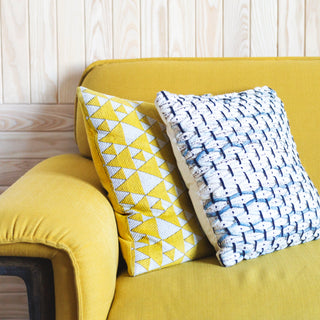 yellow sofa in a living room